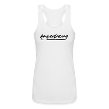 Load image into Gallery viewer, AmberRacing - Women’s Performance Racerback Tank Top - Black Logo - white