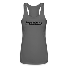 Load image into Gallery viewer, AmberRacing - Women’s Performance Racerback Tank Top - Black Logo - charcoal