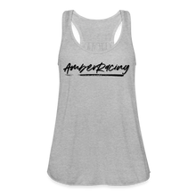 Load image into Gallery viewer, AmberRacing - Flowy Tank Top by Bella+Canvas - Black Logo - heather gray