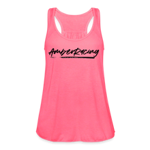Load image into Gallery viewer, AmberRacing - Flowy Tank Top by Bella+Canvas - Black Logo - neon pink