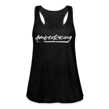 Load image into Gallery viewer, AmberRacing - Flowy Tank Top by Bella+Canvas - White Logo - black