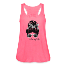 Load image into Gallery viewer, RacingLife - Women's Flowy Tank Top by Bella - neon pink