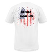 Load image into Gallery viewer, Try that - Unisex Jersey T-Shirt by Bella + Canvas - white