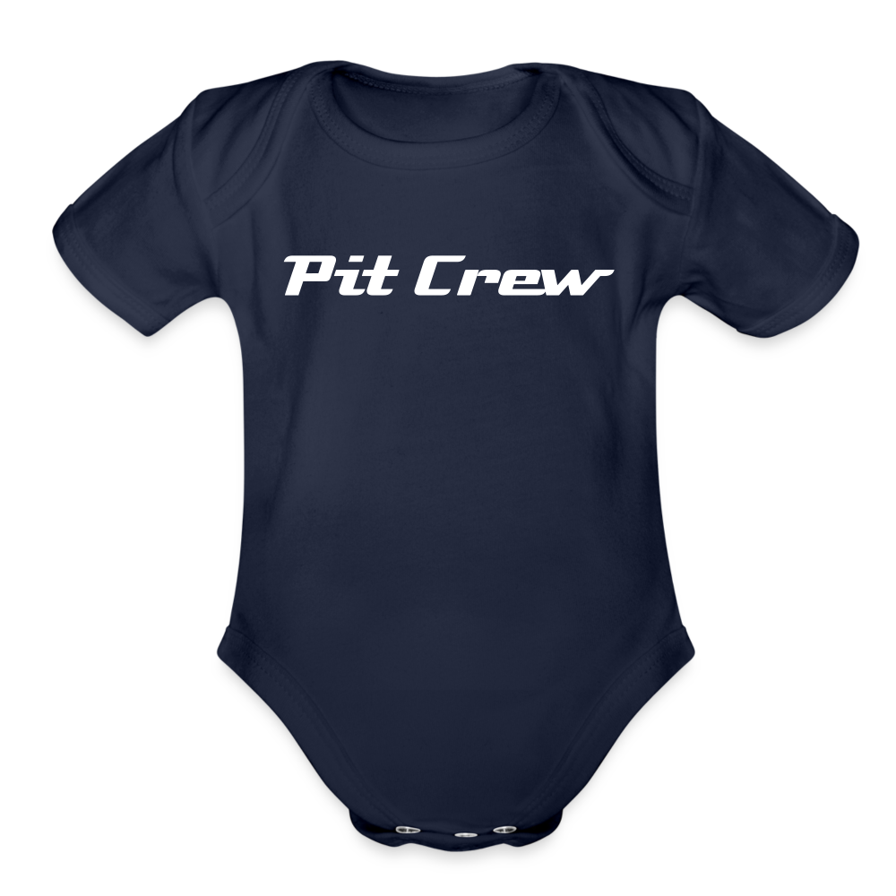 Pit Crew - Organic Short Sleeve Baby Onesie - dark navy