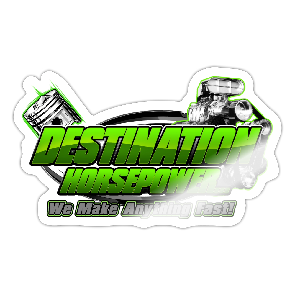 Destination Horsepower - 4x4 Sticker - white glossy