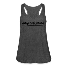 Load image into Gallery viewer, AmberRacing - Flowy Tank Top by Bella+Canvas - Black Logo - deep heather
