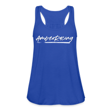 Load image into Gallery viewer, AmberRacing - Flowy Tank Top by Bella+Canvas - White Logo - royal blue
