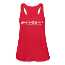 Load image into Gallery viewer, AmberRacing - Flowy Tank Top by Bella+Canvas - White Logo - red
