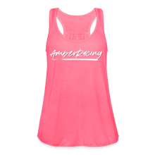 Load image into Gallery viewer, AmberRacing - Flowy Tank Top by Bella+Canvas - White Logo - neon pink
